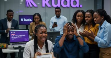 Employees reacting to Kuda Bank layoffs news in Nigeria