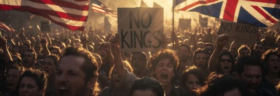 no kings protest crowd sign meaning