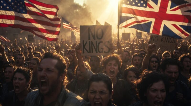 no kings protest crowd sign meaning